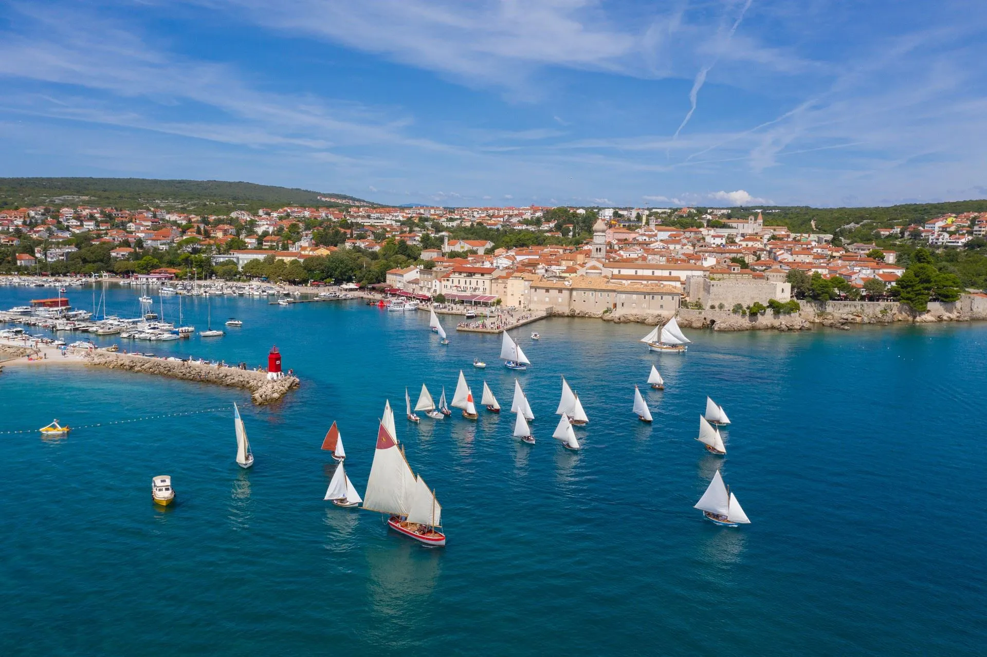 Krk harbour and old town