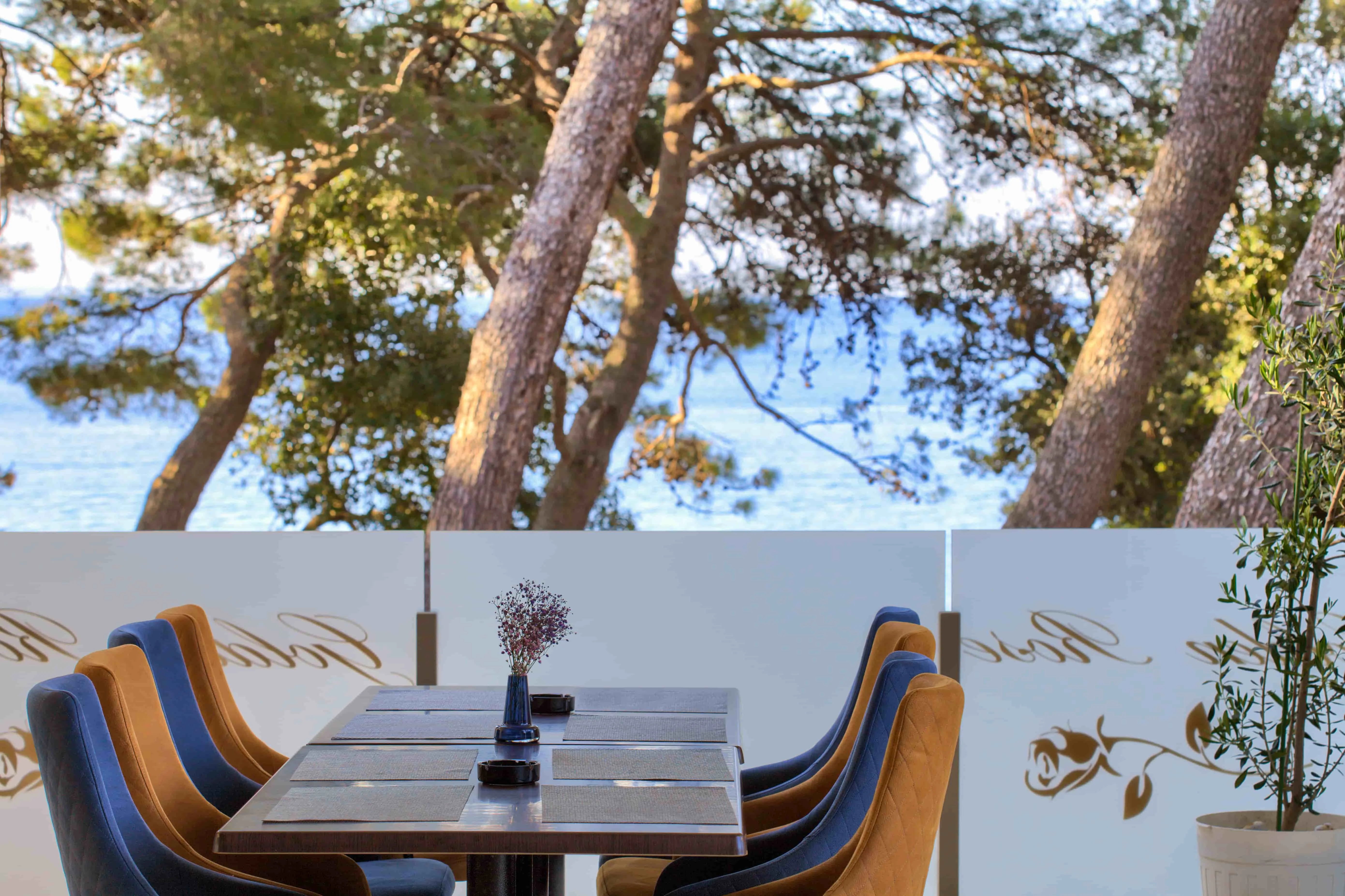 Golden Rose restaurant terrace overlooking the sea